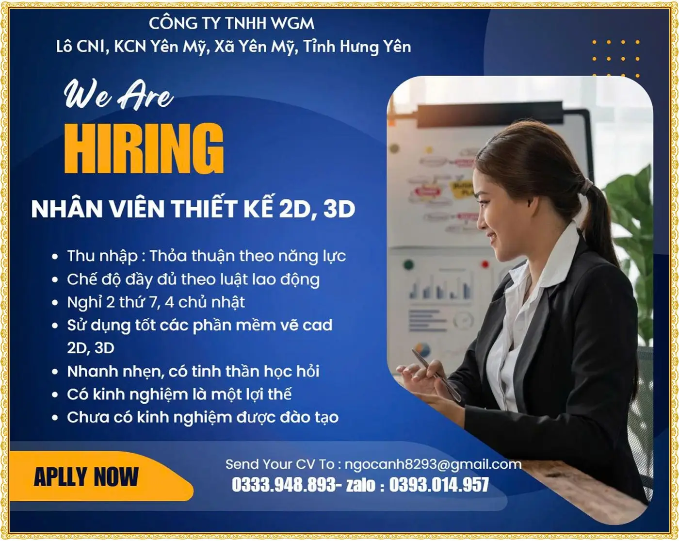 Hưng Yên tuyển nhân viên thiết kế 2D, 3D