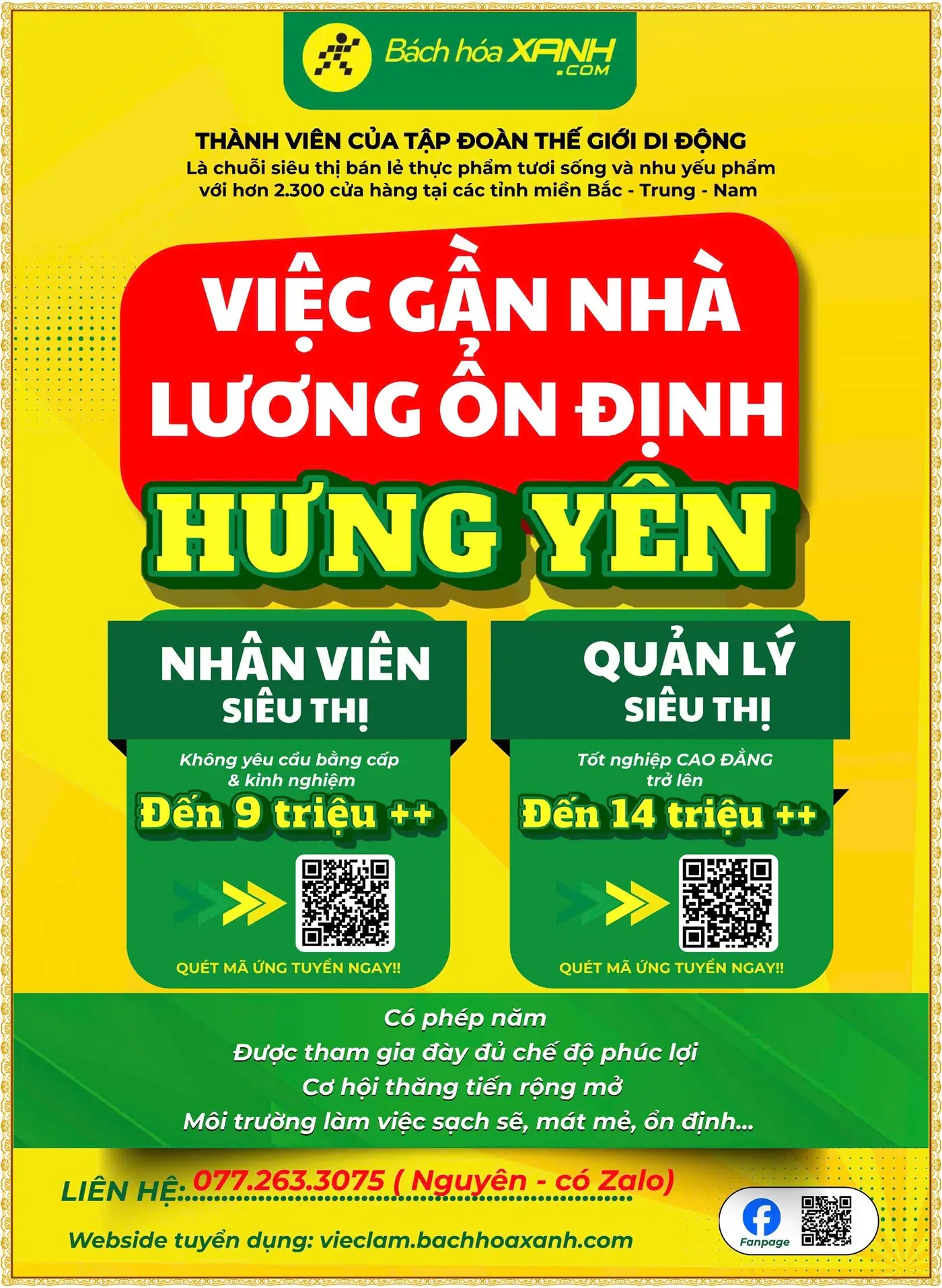 Hương yên tuyển nhân viên, quản lý siêu thị